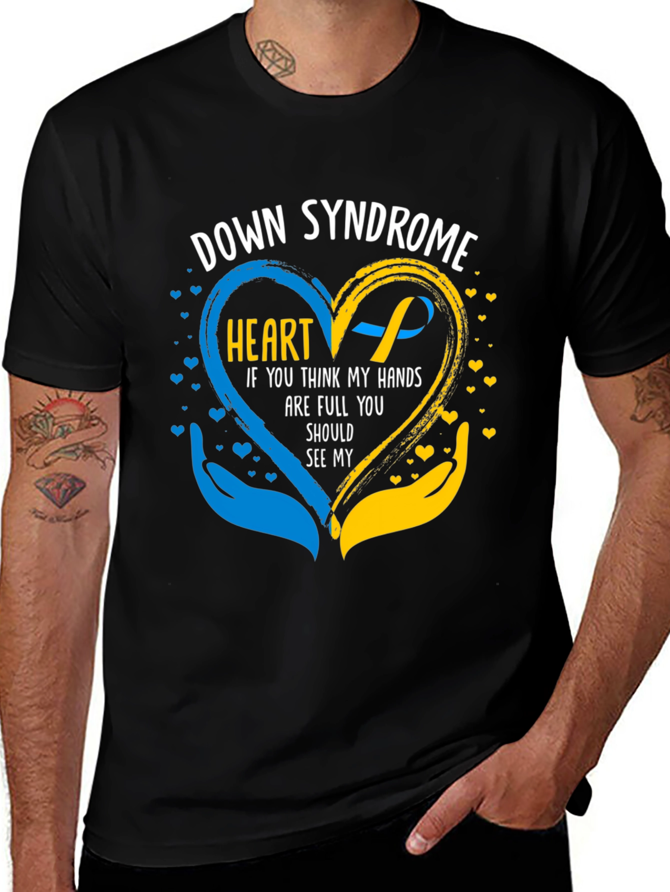 Down Syndrome Awareness T-Shirt - Heart & Hands Design