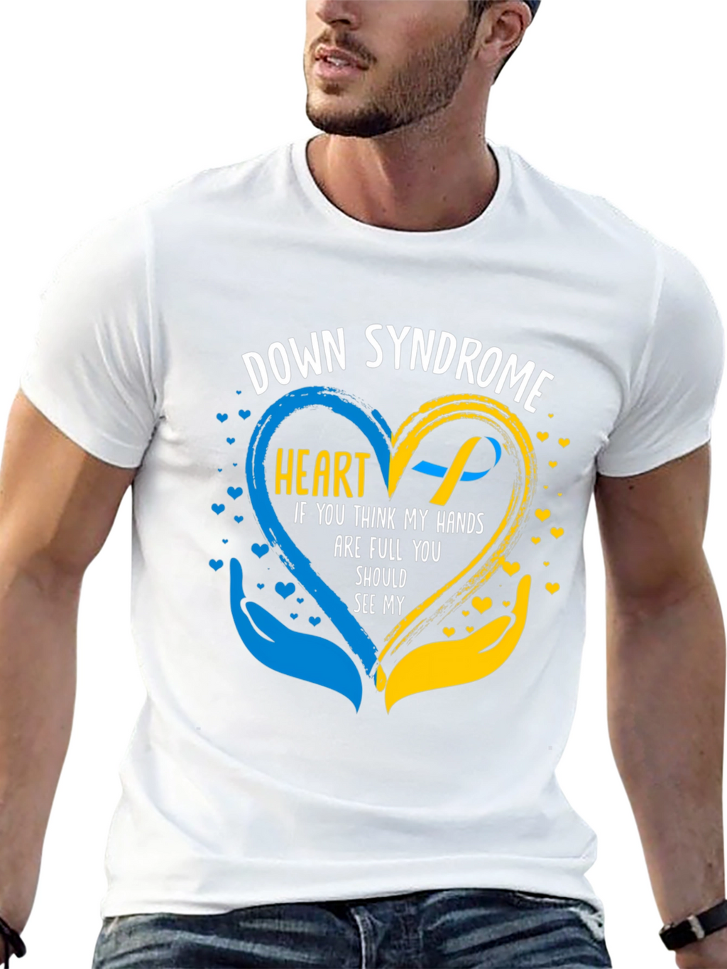 Down Syndrome Awareness T-Shirt - Heart & Hands Design