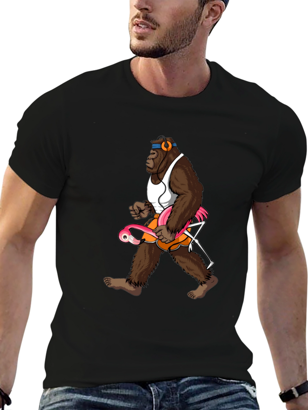 Gorilla Flamingo T-Shirt - Funny Animal Tee