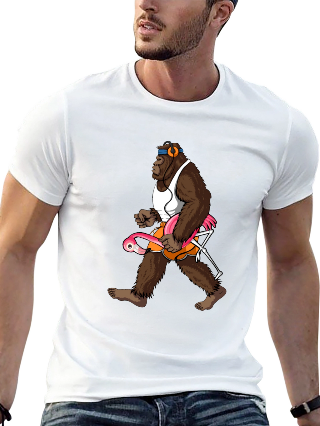 Gorilla Flamingo T-Shirt - Funny Animal Tee