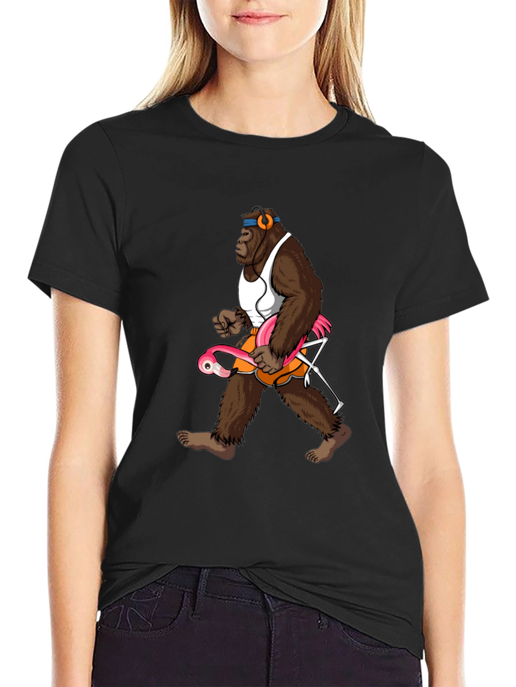 Gorilla Flamingo T-Shirt - Funny Animal Tee