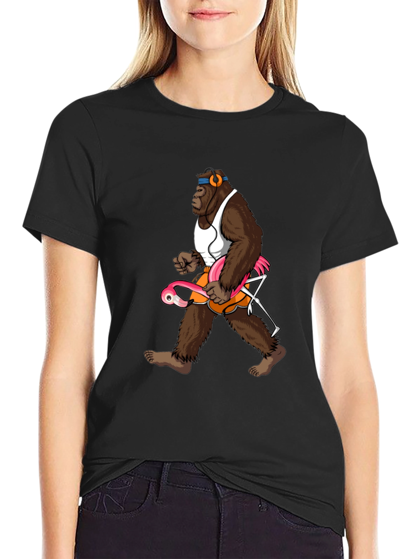 Gorilla Flamingo T-Shirt - Funny Animal Tee