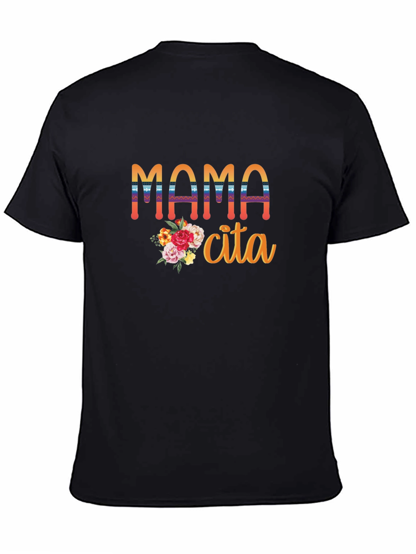 Mama Cita Graphic Tee - Floral Accent Soft Black Shirt