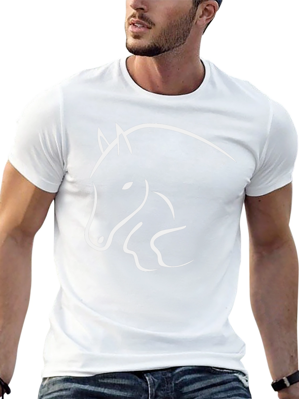 Horse Graphic Tee - Black Casual Shirt