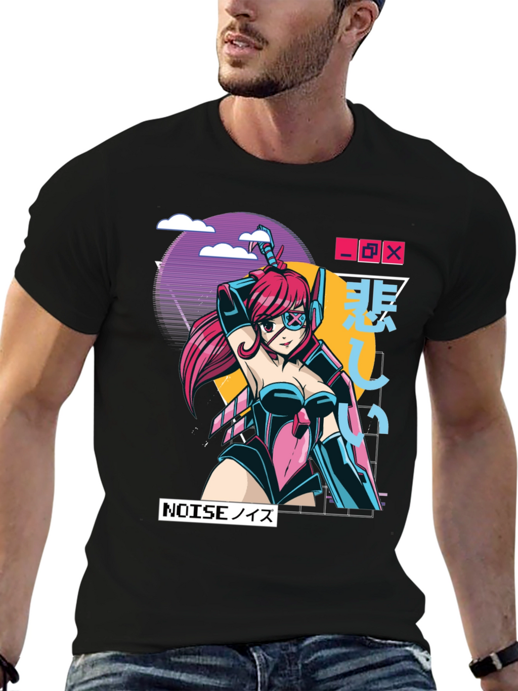 Cyberpunk Anime Graphic Tee - Gamer Style
