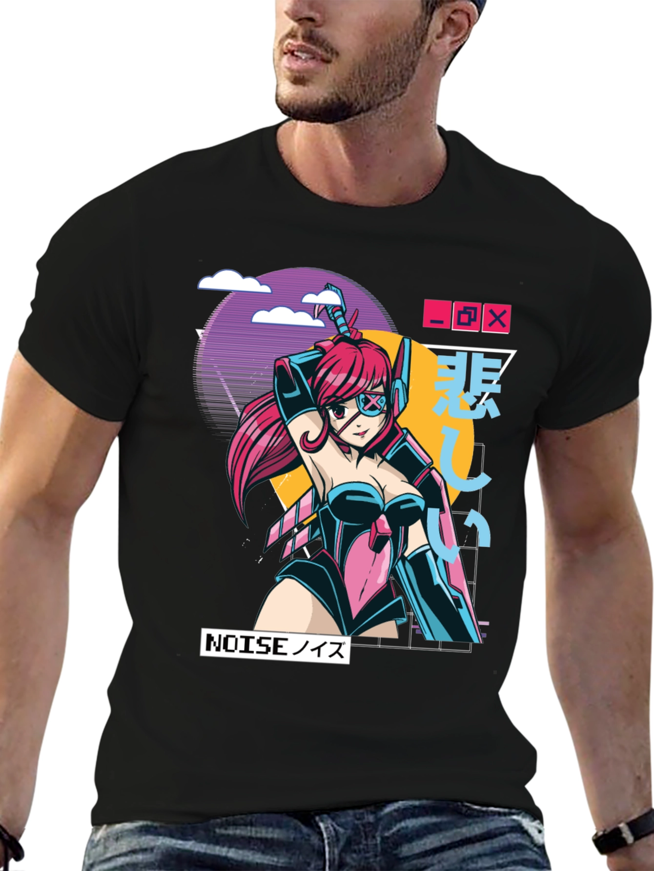 Cyberpunk Anime Graphic Tee - Gamer Style