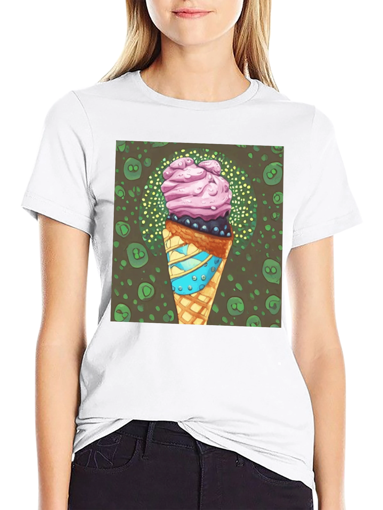 Ice Cream Cone Graphic Tee - Cool Dessert Shirt
