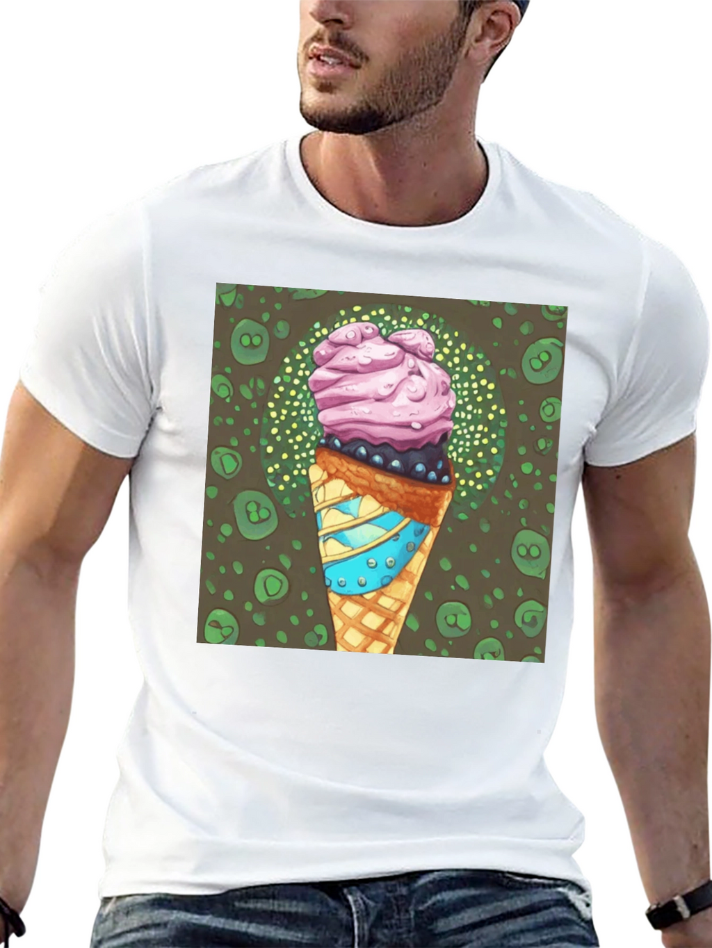 Ice Cream Cone Graphic Tee - Cool Dessert Shirt