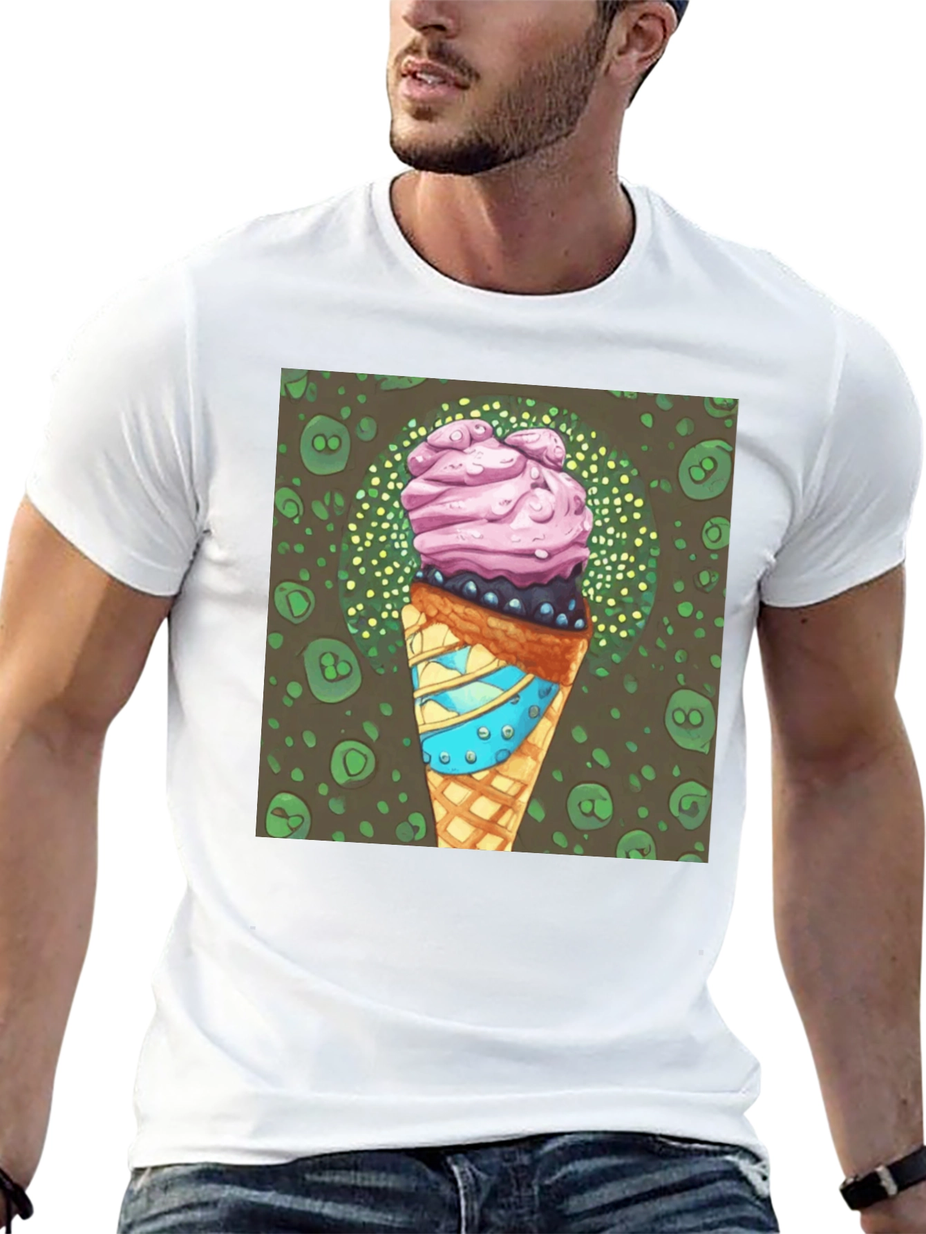 Ice Cream Cone Graphic Tee - Cool Dessert Shirt
