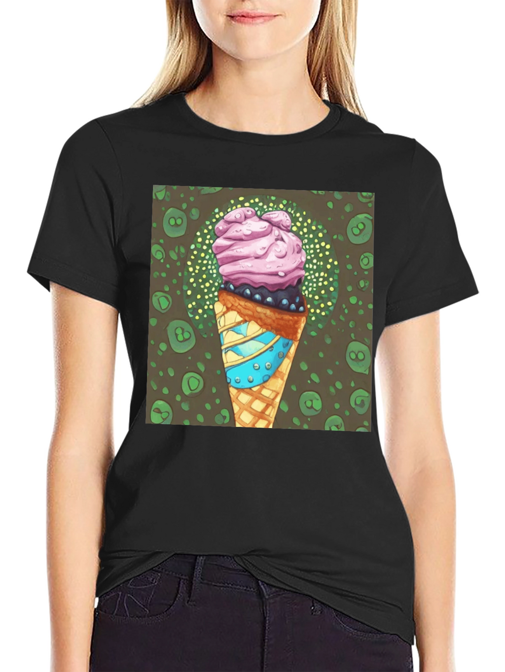 Ice Cream Cone Graphic Tee - Cool Dessert Shirt