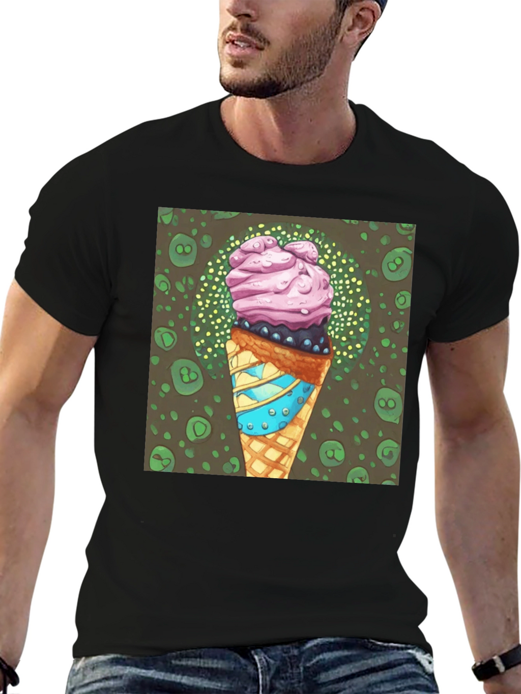 Ice Cream Cone Graphic Tee - Cool Dessert Shirt