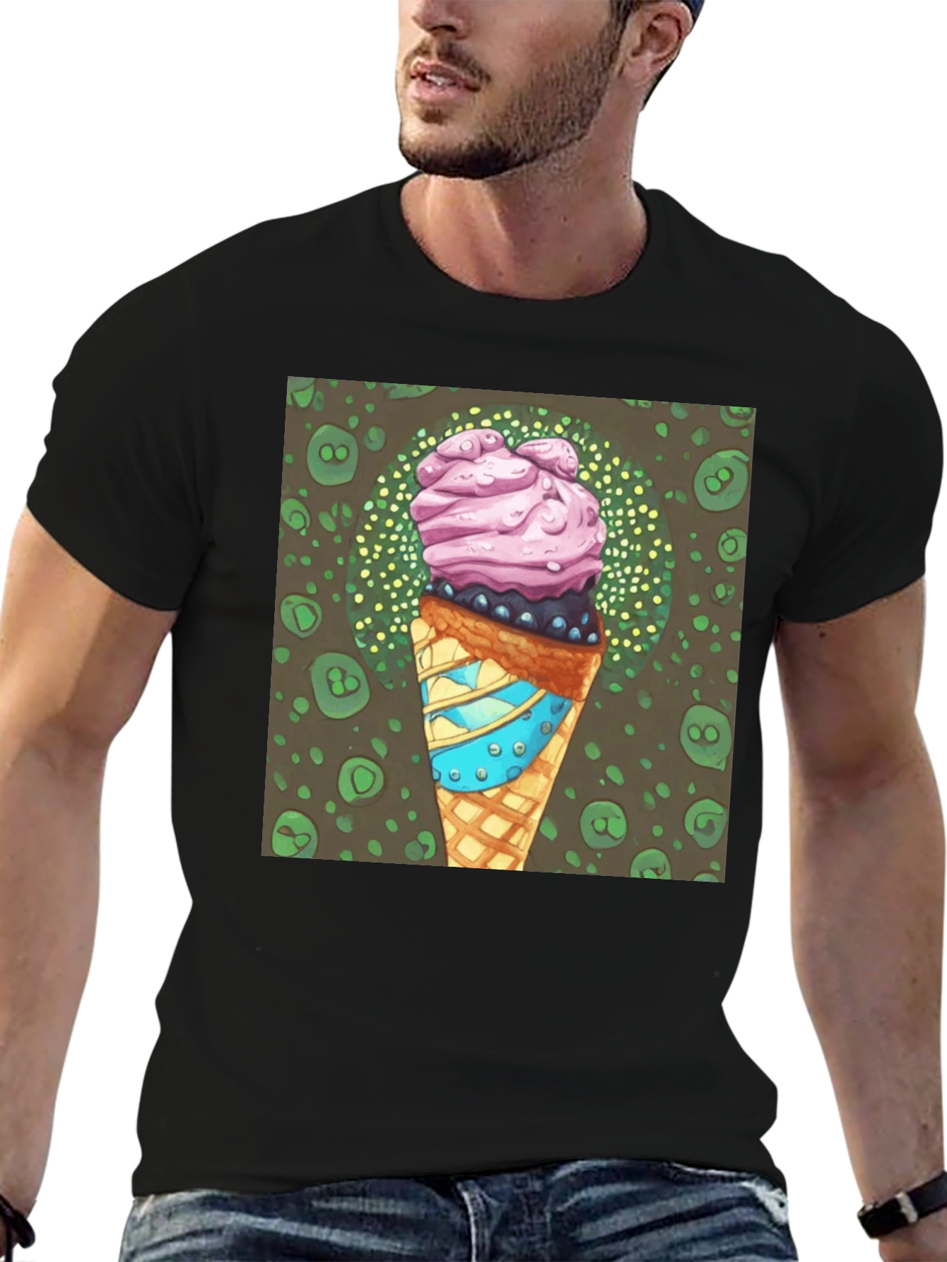 Ice Cream Cone Graphic Tee - Cool Dessert Shirt