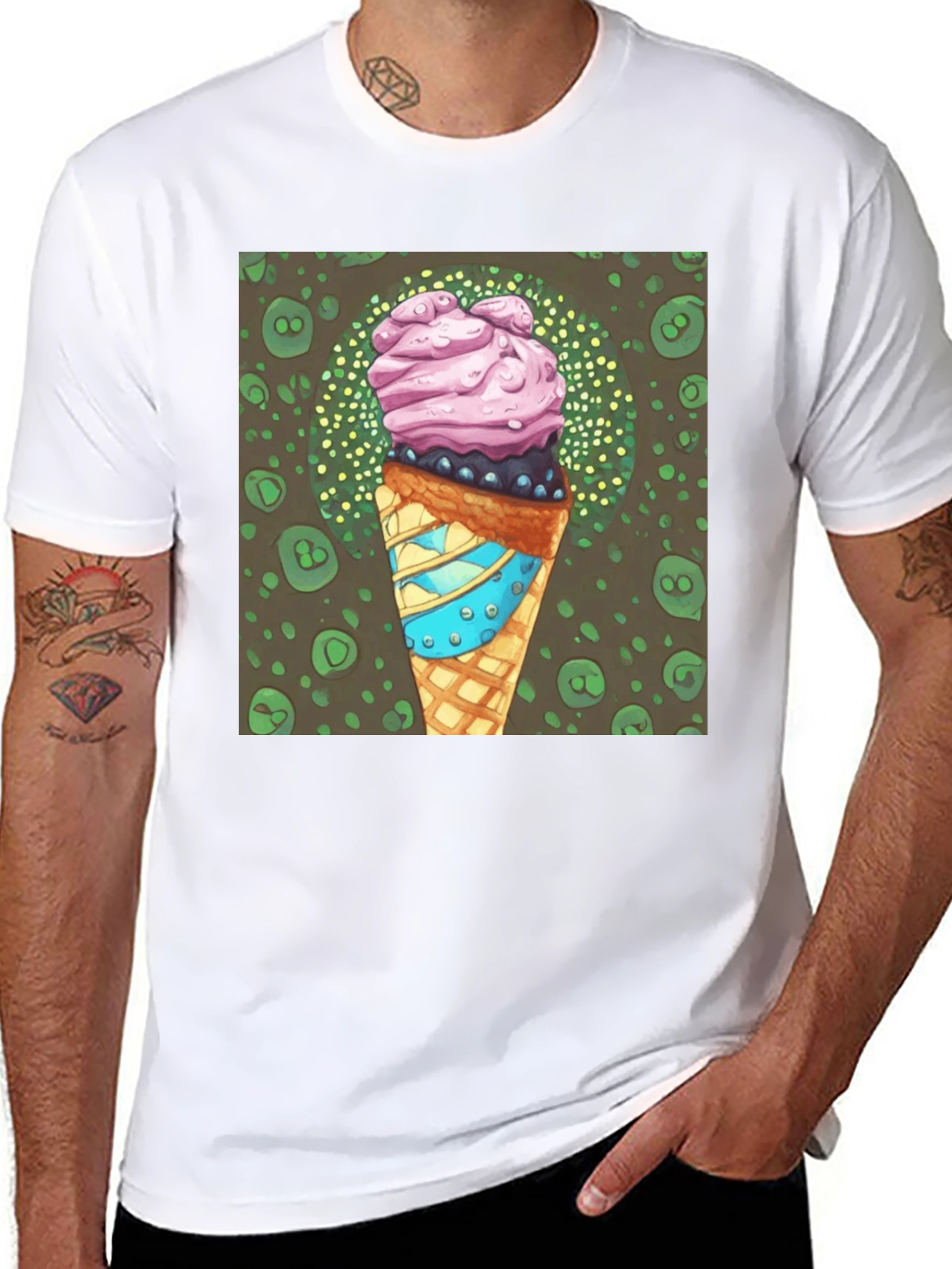 Ice Cream Cone Graphic Tee - Cool Dessert Shirt
