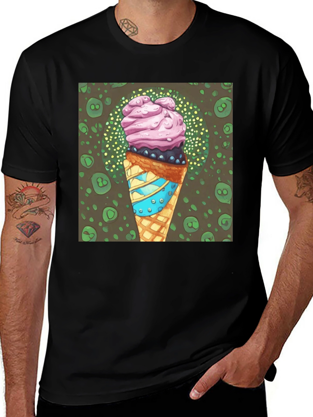 Ice Cream Cone Graphic Tee - Cool Dessert Shirt