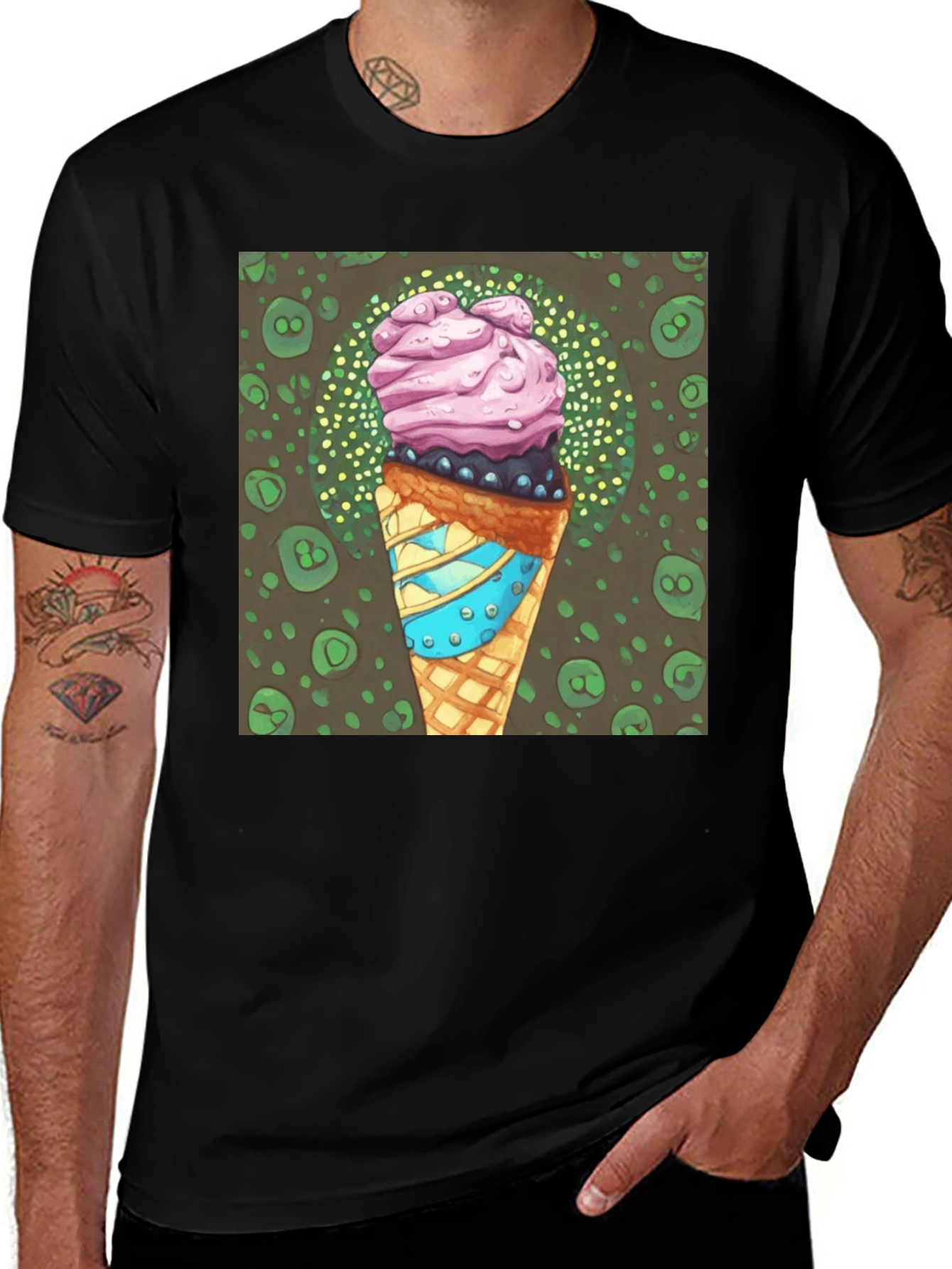 Ice Cream Cone Graphic Tee - Cool Dessert Shirt