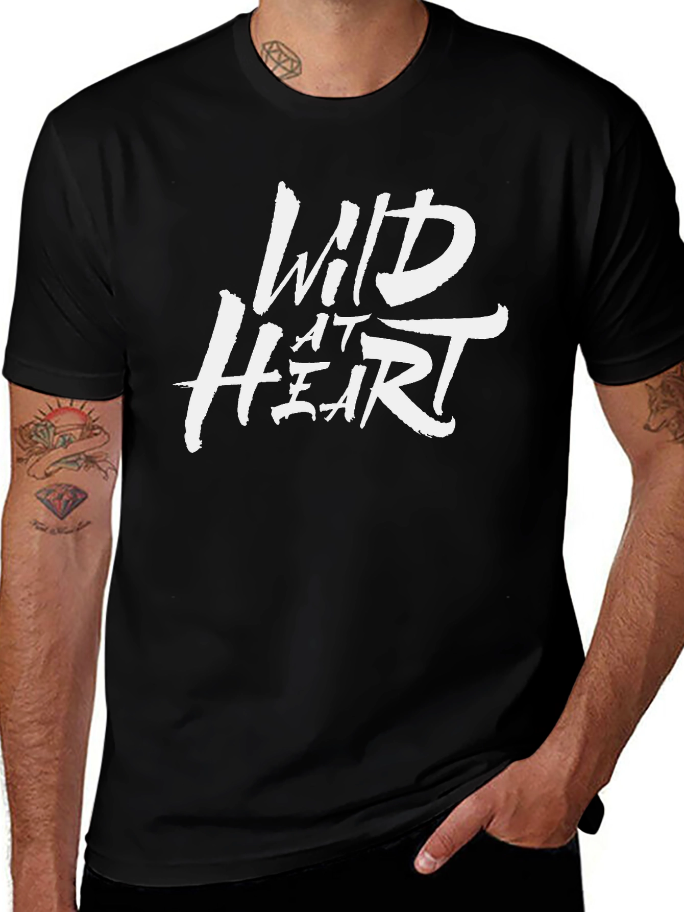 Wild at Heart Graphic Tee - Black Casual T-Shirt