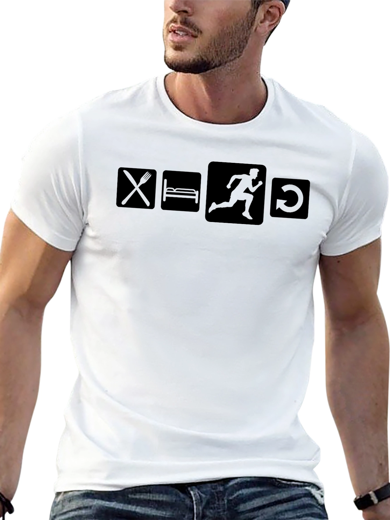 Eat Sleep Run Repeat Black T-Shirt