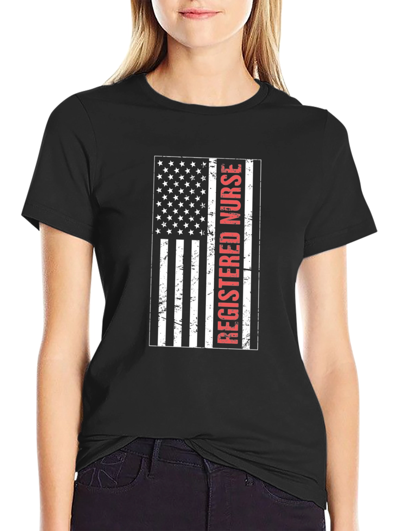 Registered Nurse American Flag T-Shirt