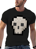 Pixel Skull Graphic Tee - Gamer Style Shirt