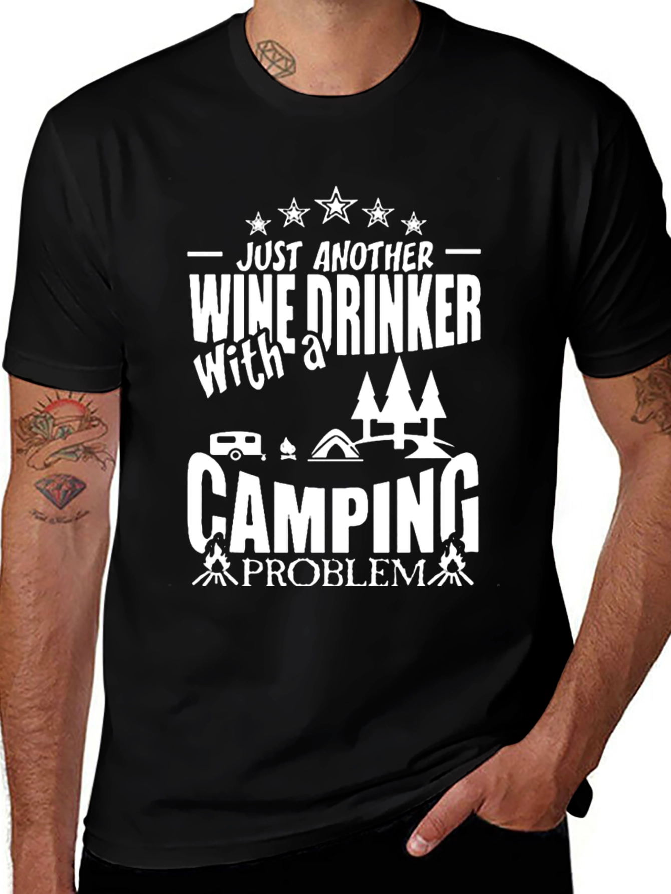 Wine Drinker Camping Problem T-Shirt