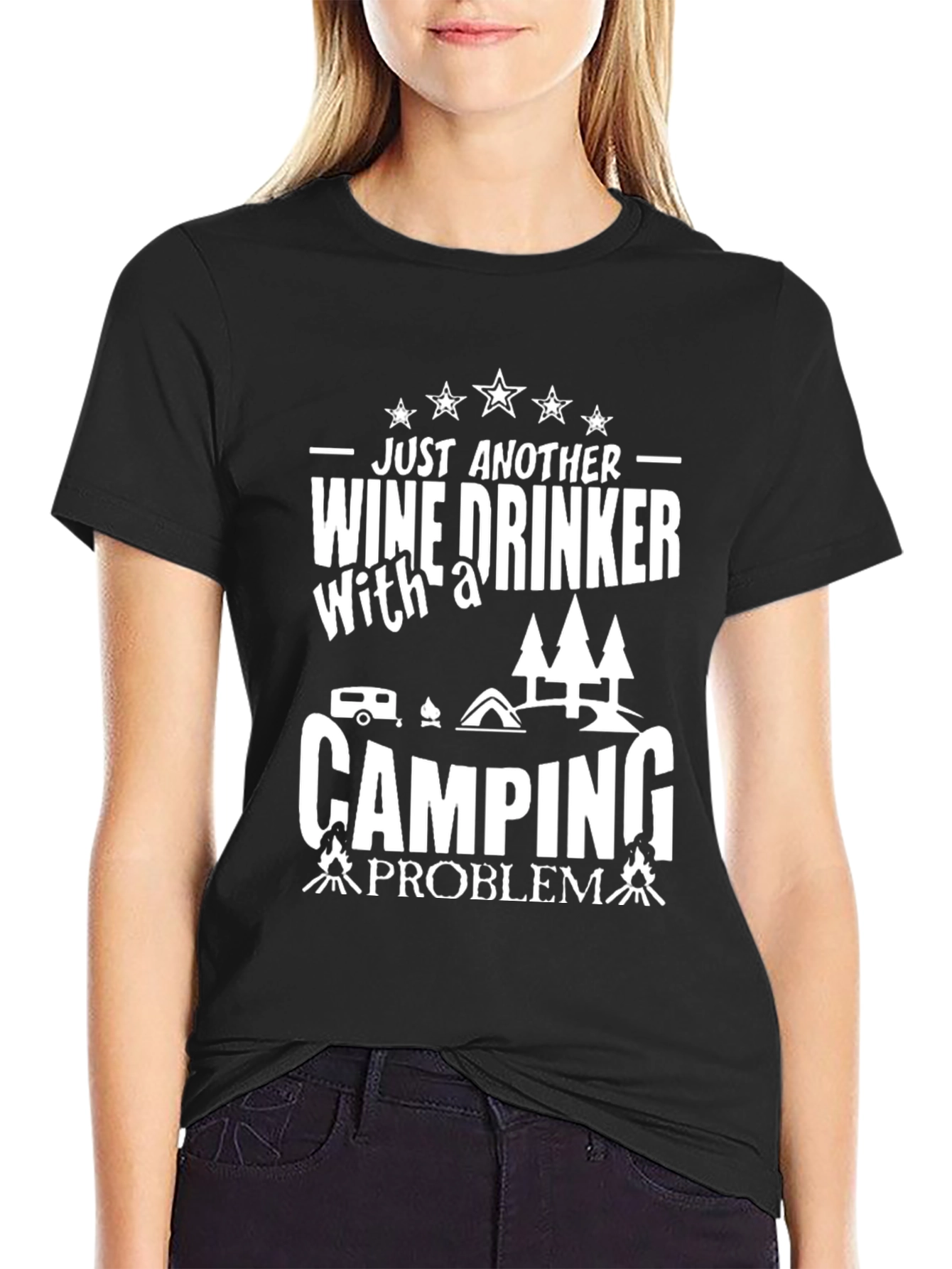 Wine Drinker Camping Problem T-Shirt