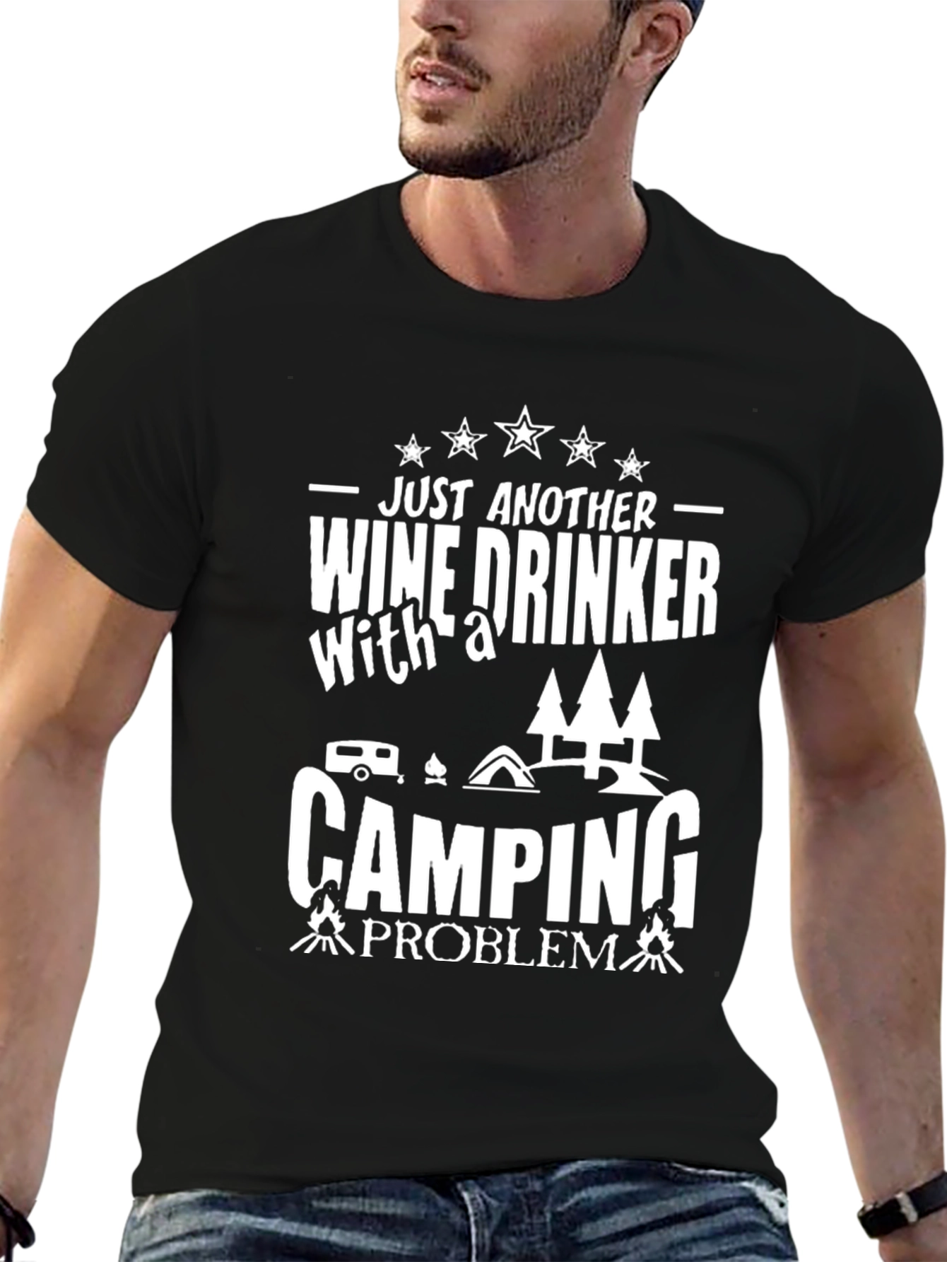 Wine Drinker Camping Problem T-Shirt