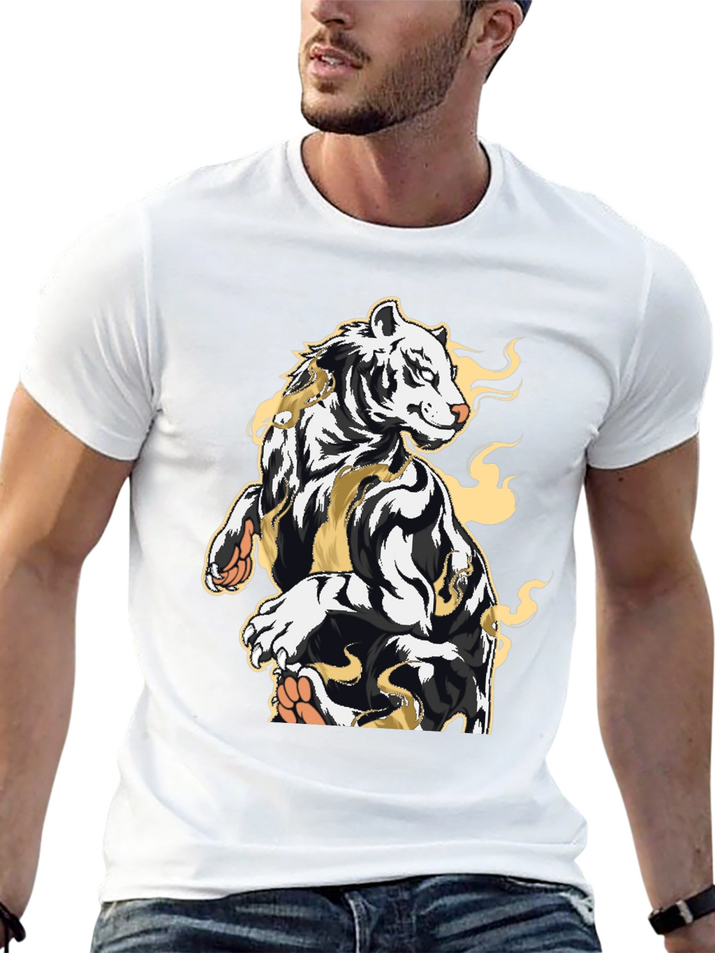 Tiger Graphic Black T-Shirt - Bold Streetwear Style
