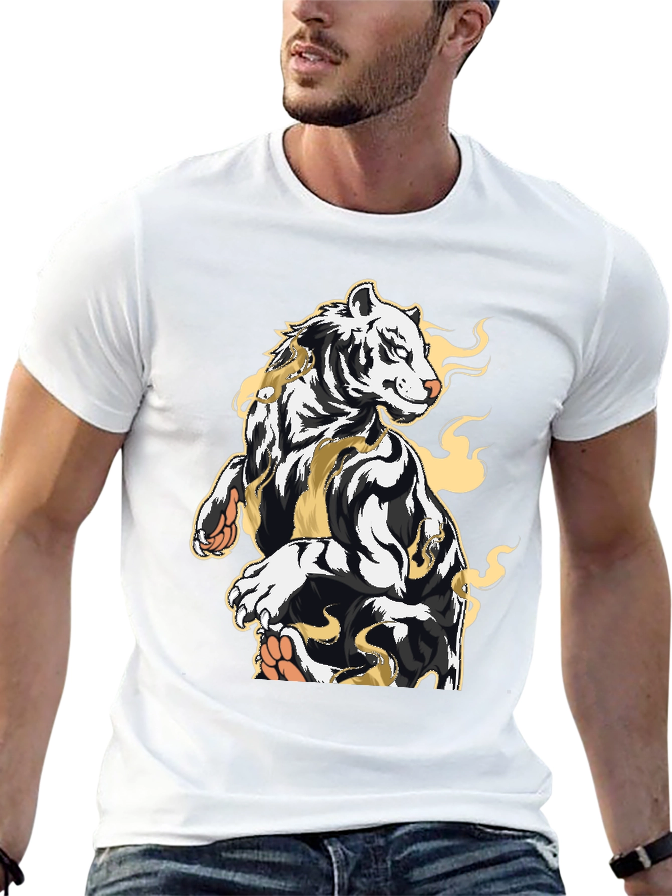 Tiger Graphic Black T-Shirt - Bold Streetwear Style