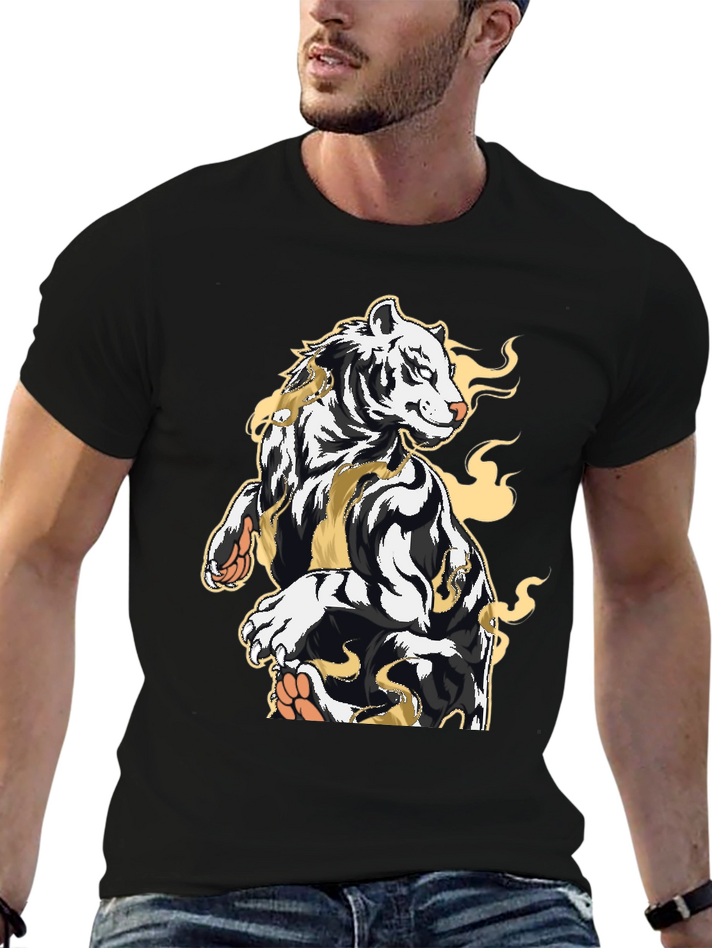 Tiger Graphic Black T-Shirt - Bold Streetwear Style