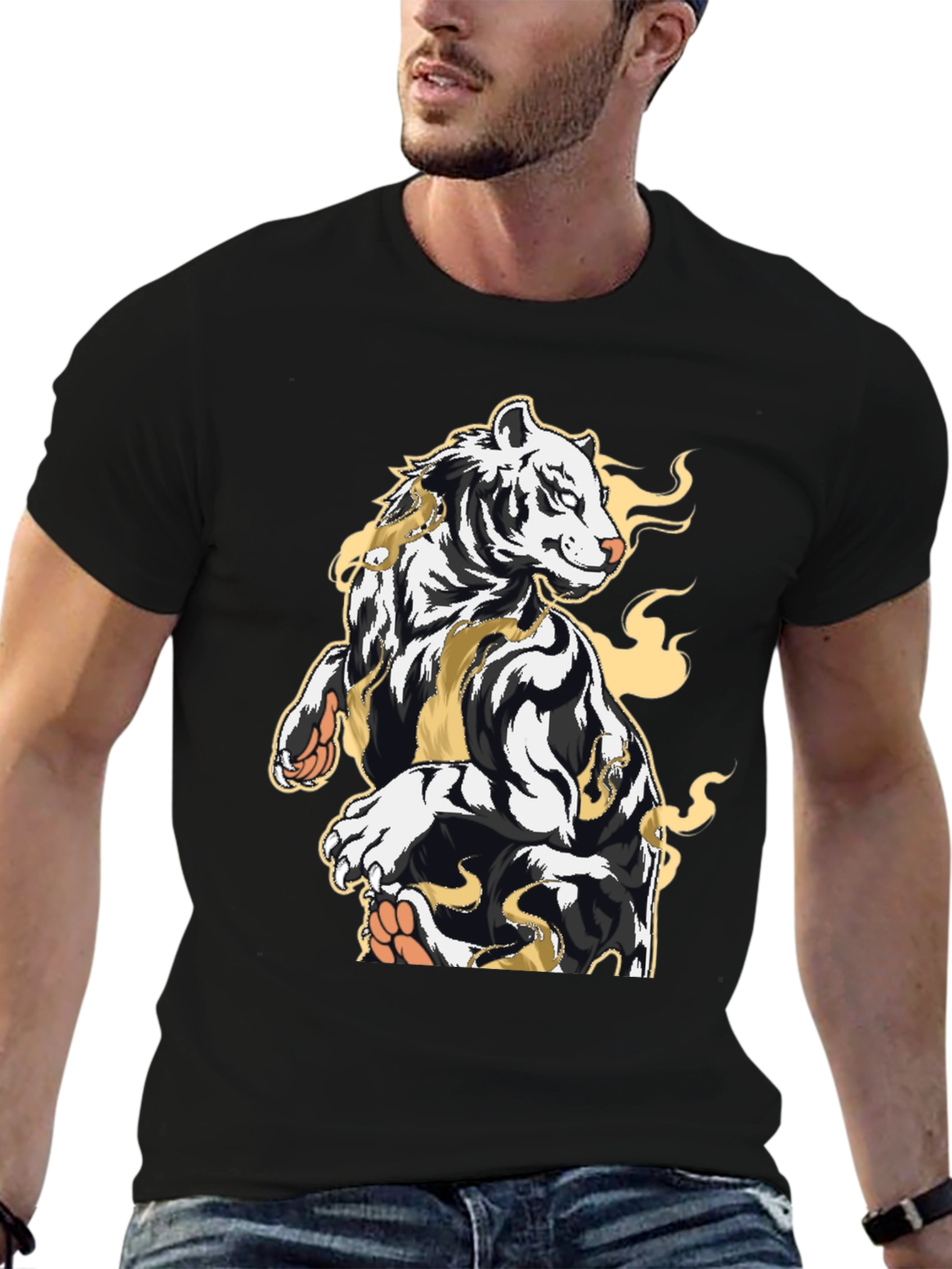 Tiger Graphic Black T-Shirt - Bold Streetwear Style