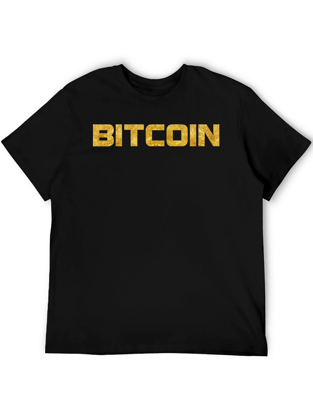 Bitcoin Gold Lettering Black T-Shirt