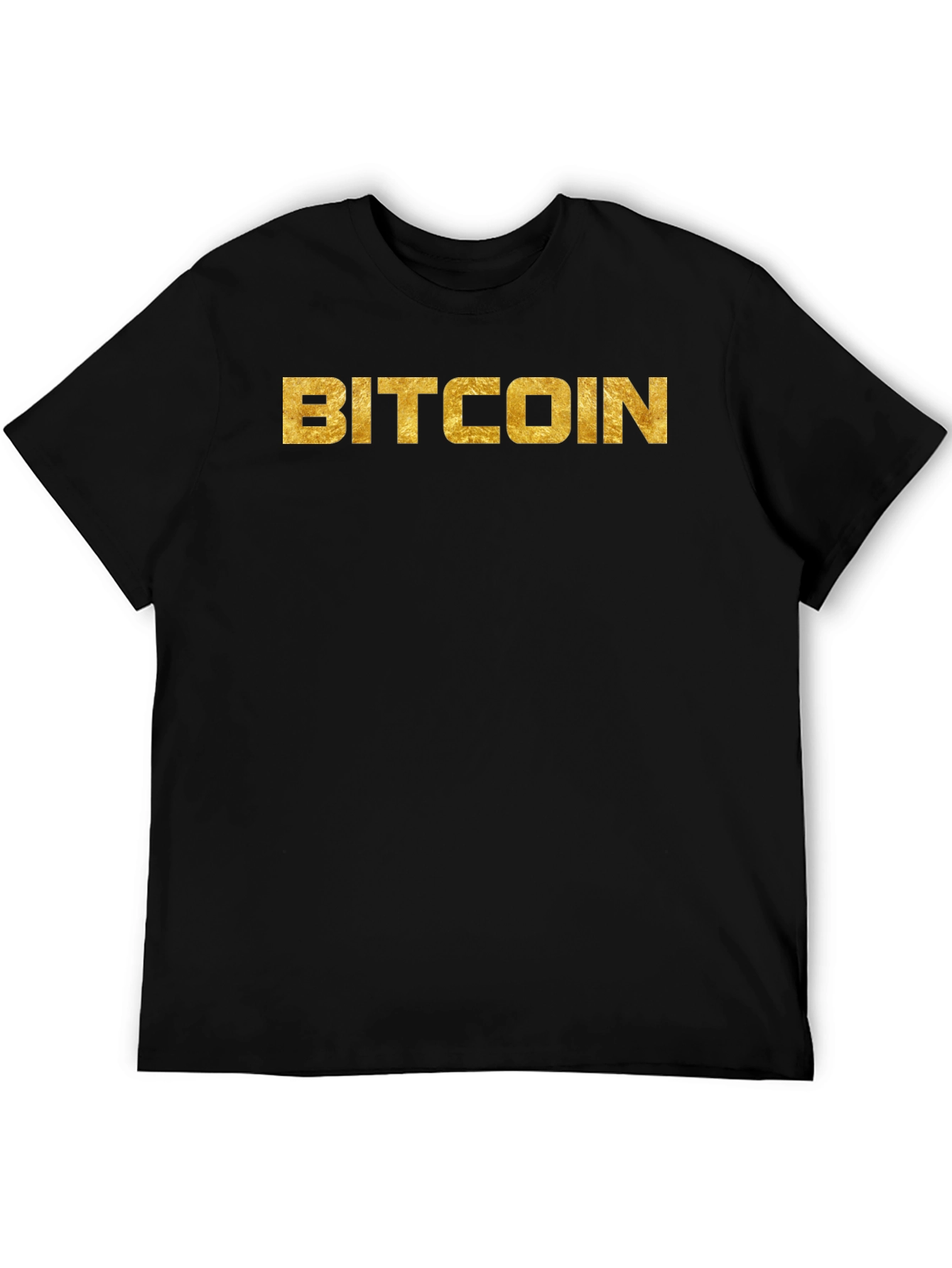 Bitcoin Gold Lettering Black T-Shirt