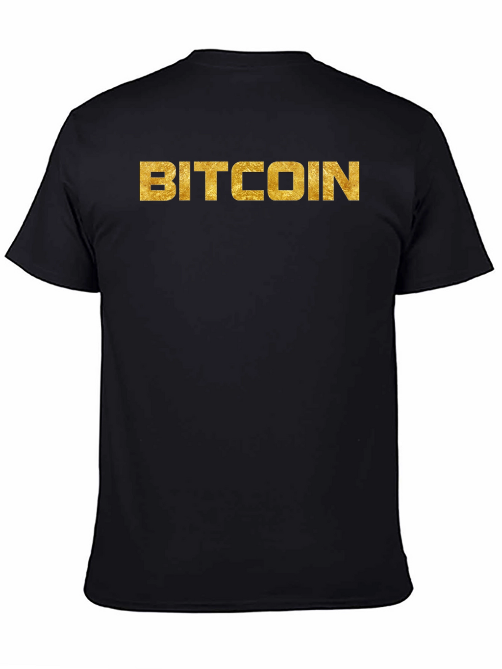 Bitcoin Gold Lettering Black T-Shirt