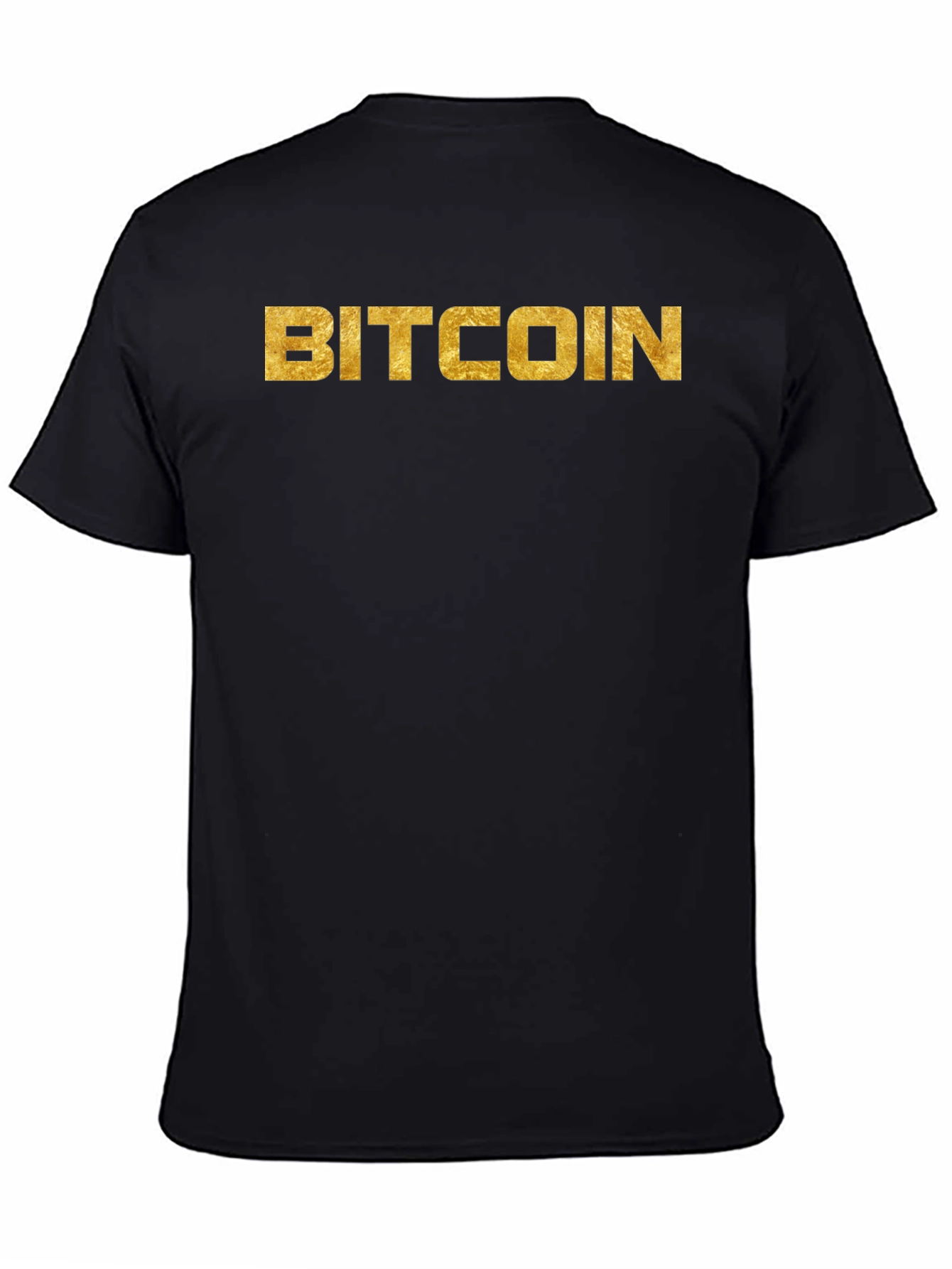 Bitcoin Gold Lettering Black T-Shirt
