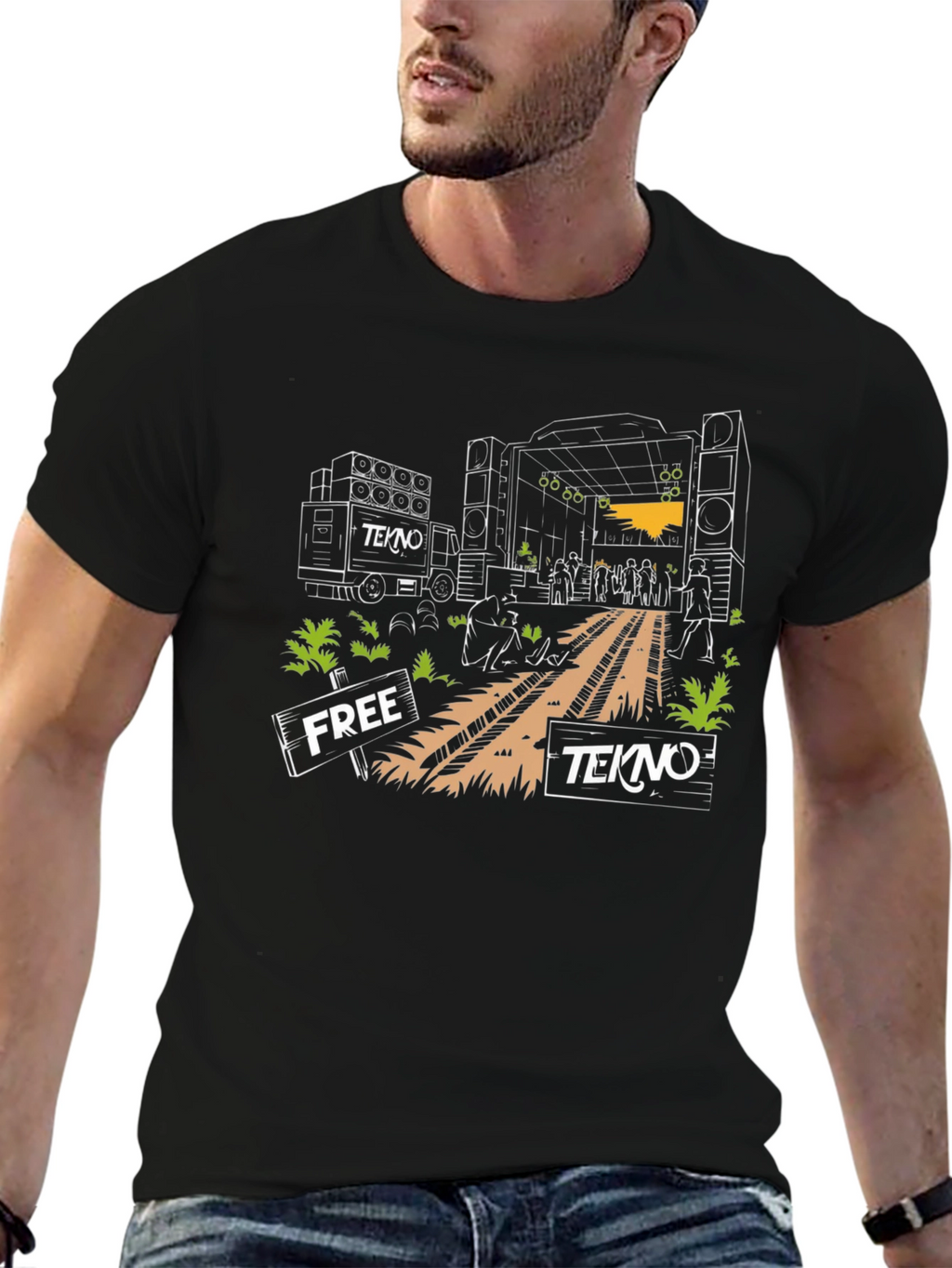 Free Tekno Rave T-Shirt - Music Festival Apparel