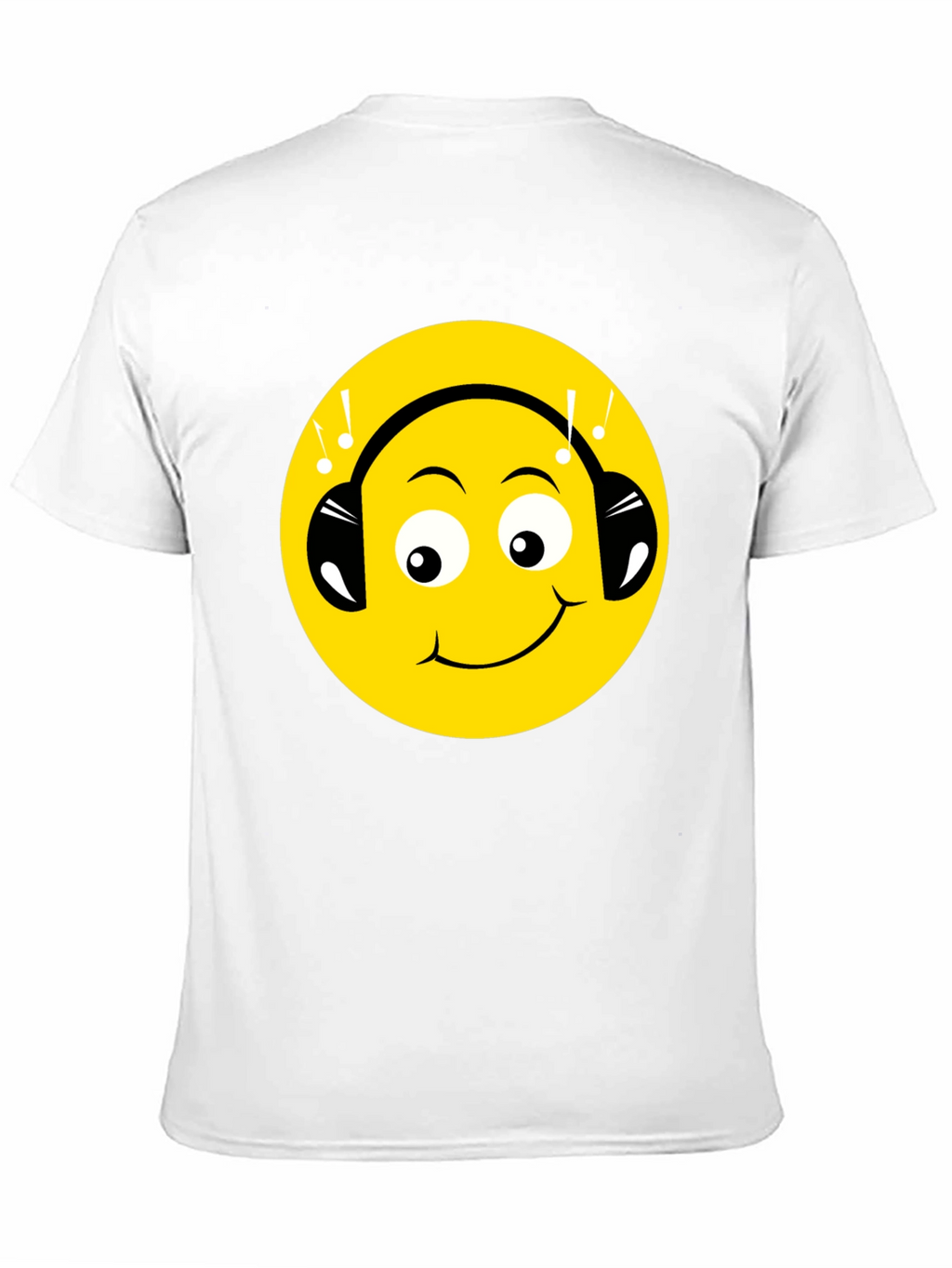 Smiley Face Headphones Graphic Tee - Black