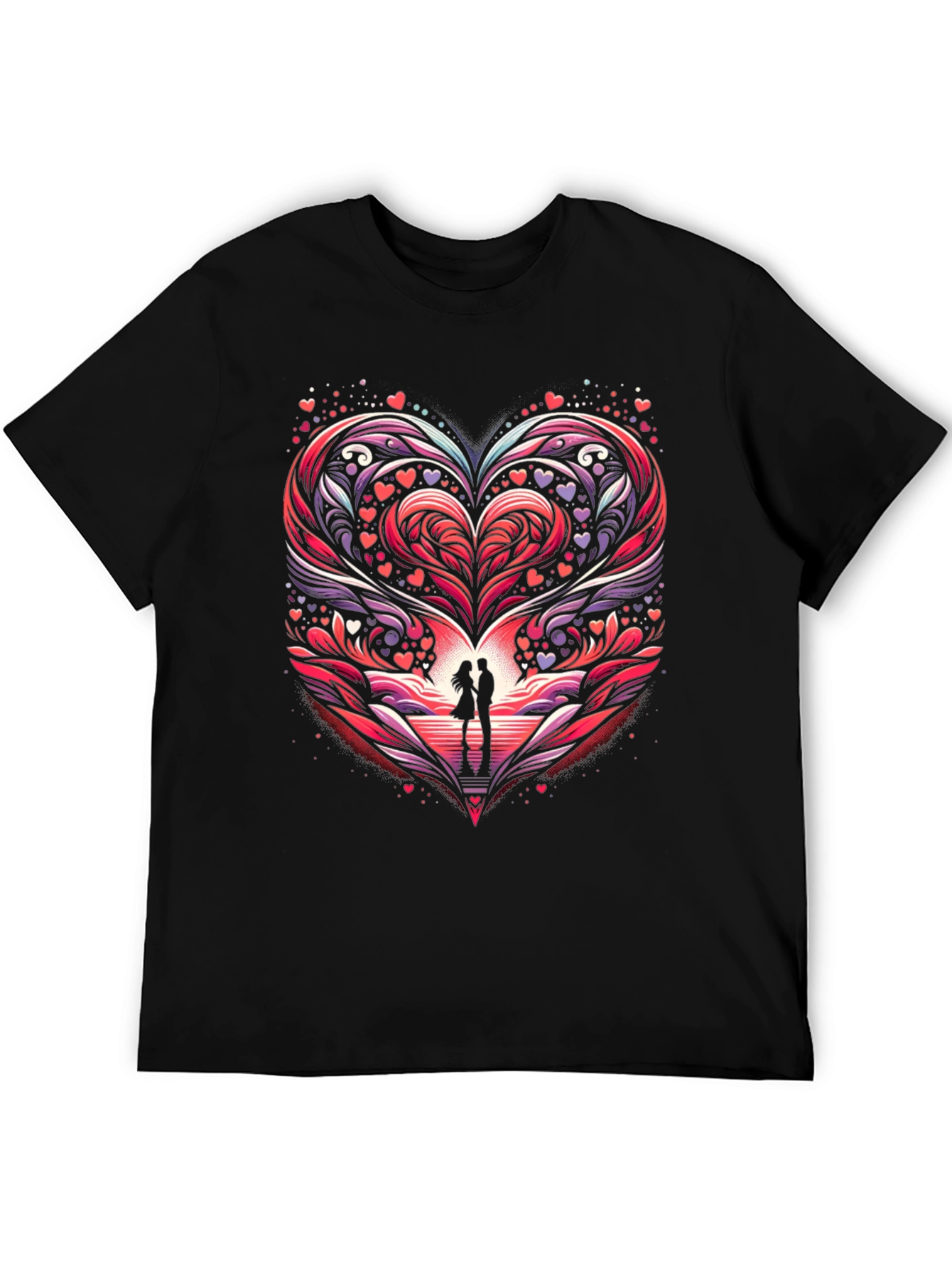 Romantic Heart Couple Graphic Tee