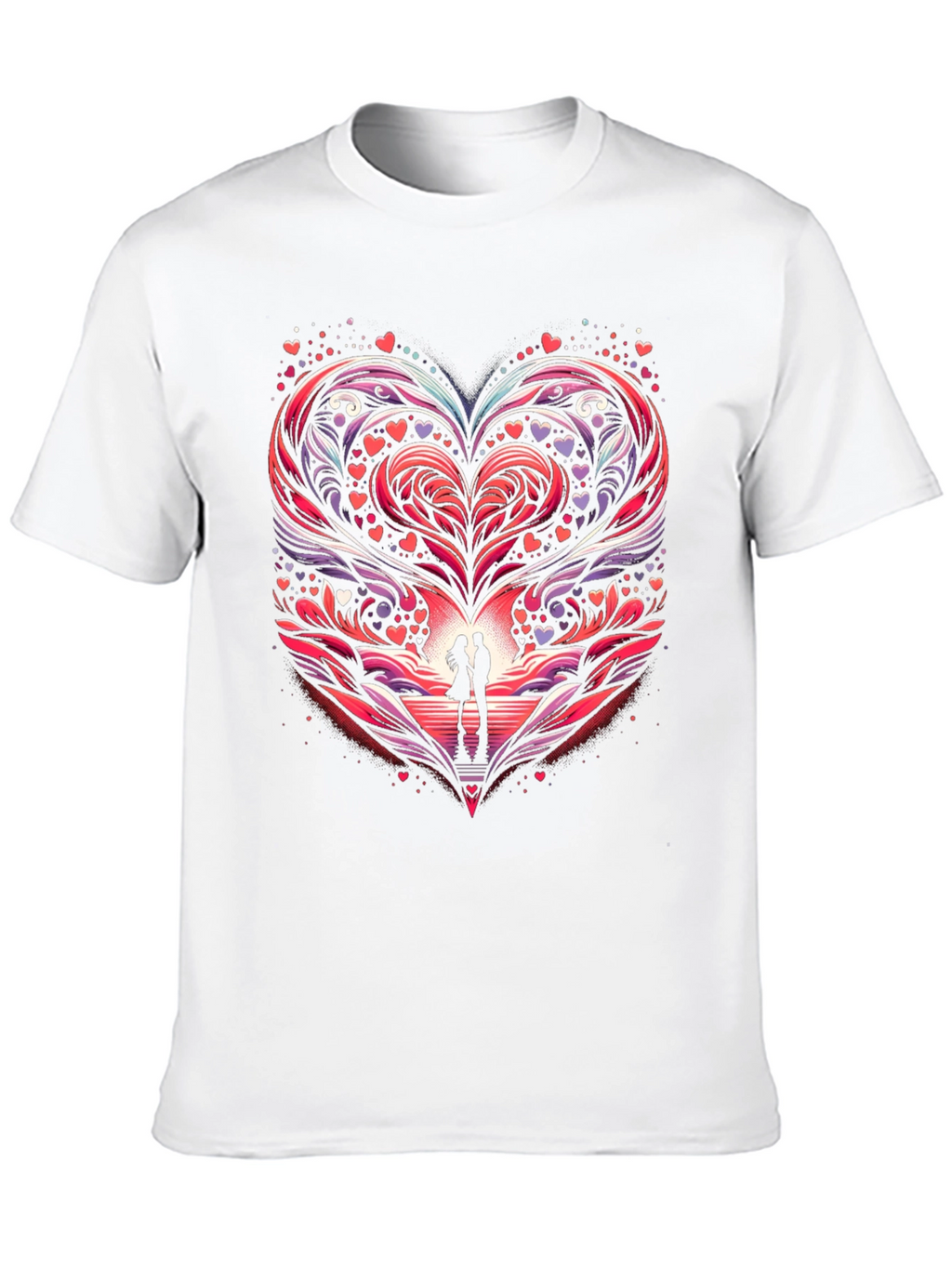 Romantic Heart Couple Graphic Tee