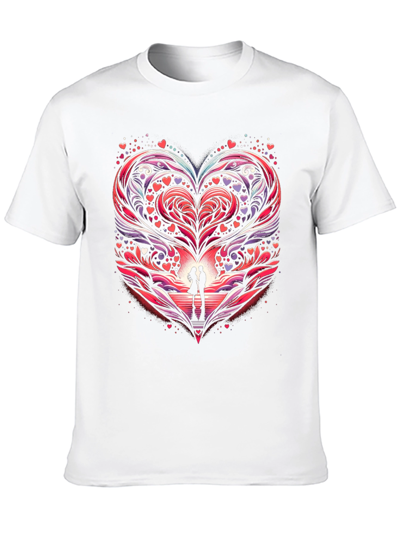 Romantic Heart Couple Graphic Tee