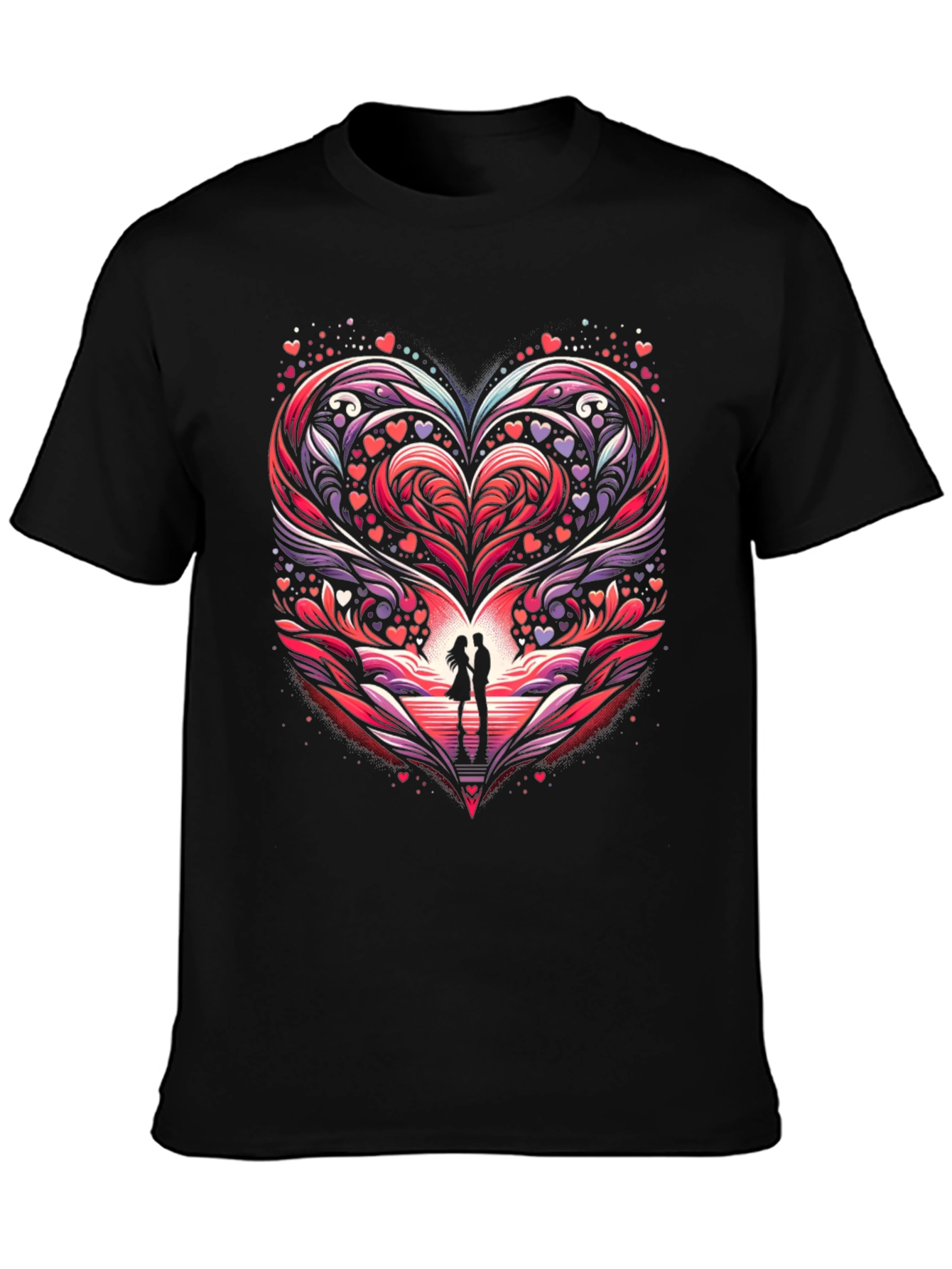 Romantic Heart Couple Graphic Tee