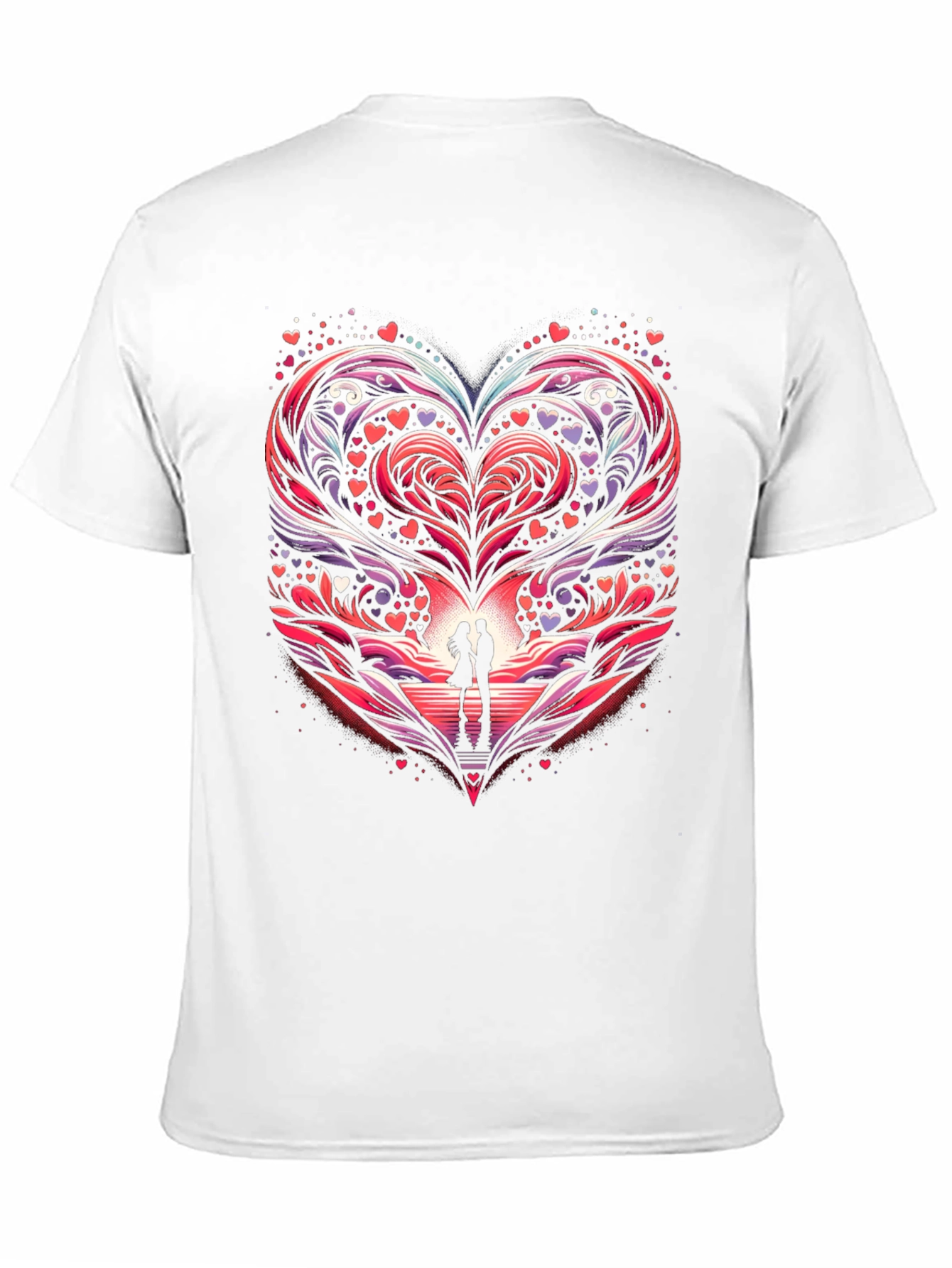Romantic Heart Couple Graphic Tee