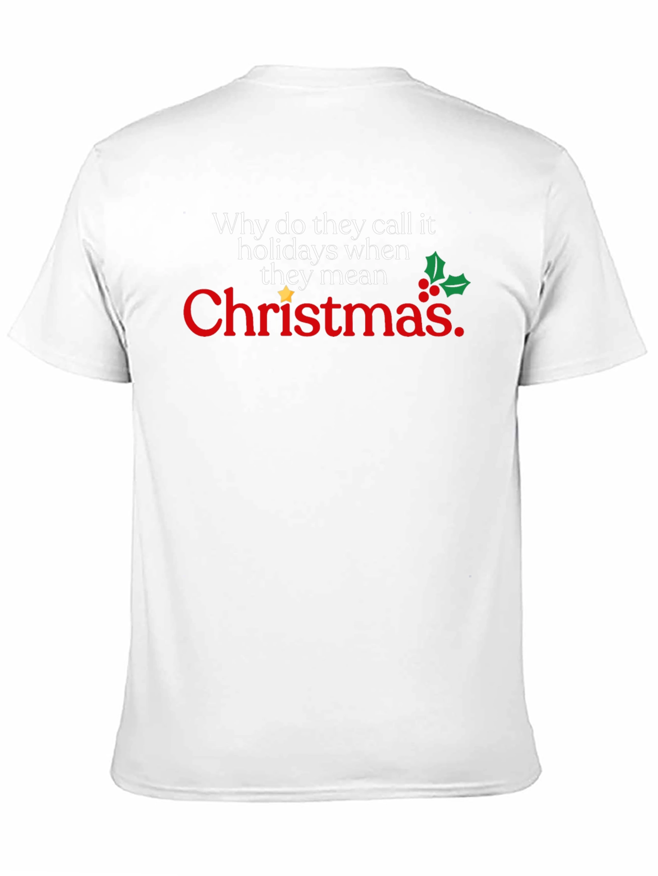 Funny Christmas Holiday T-Shirt - Why Call it Holidays?