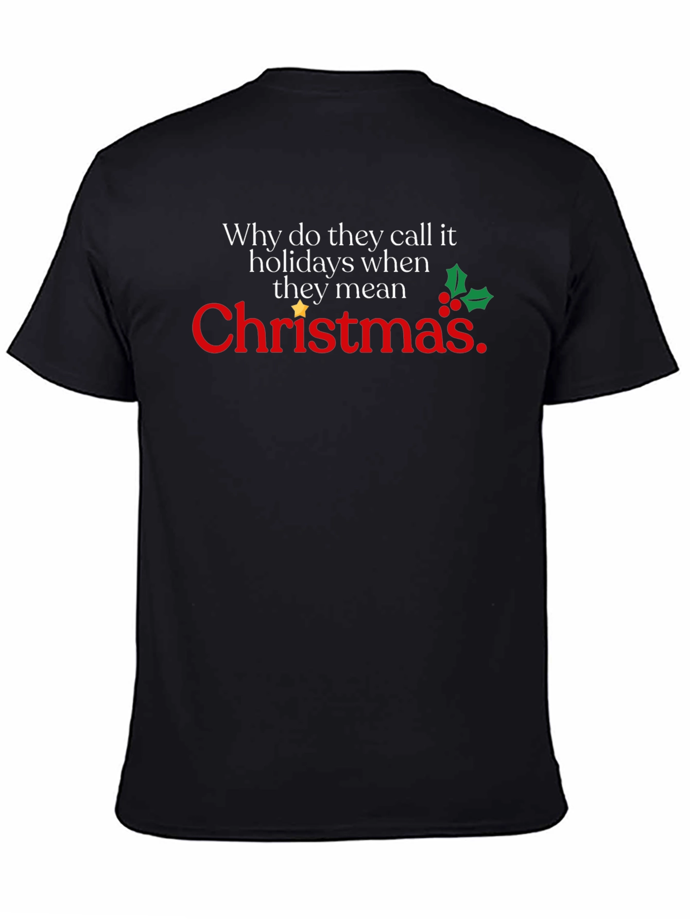 Funny Christmas Holiday T-Shirt - Why Call it Holidays?