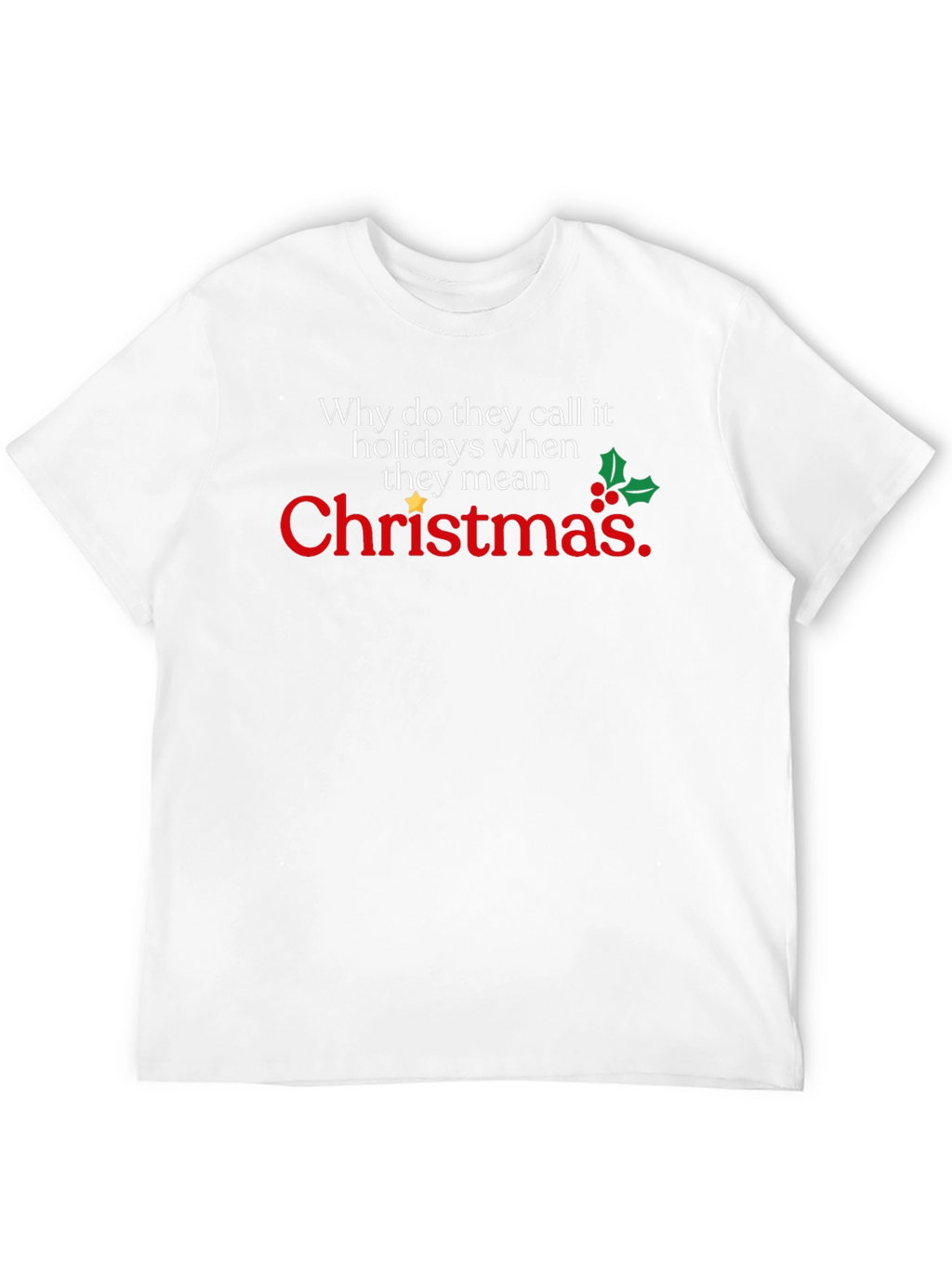 Funny Christmas Holiday T-Shirt - Why Call it Holidays?