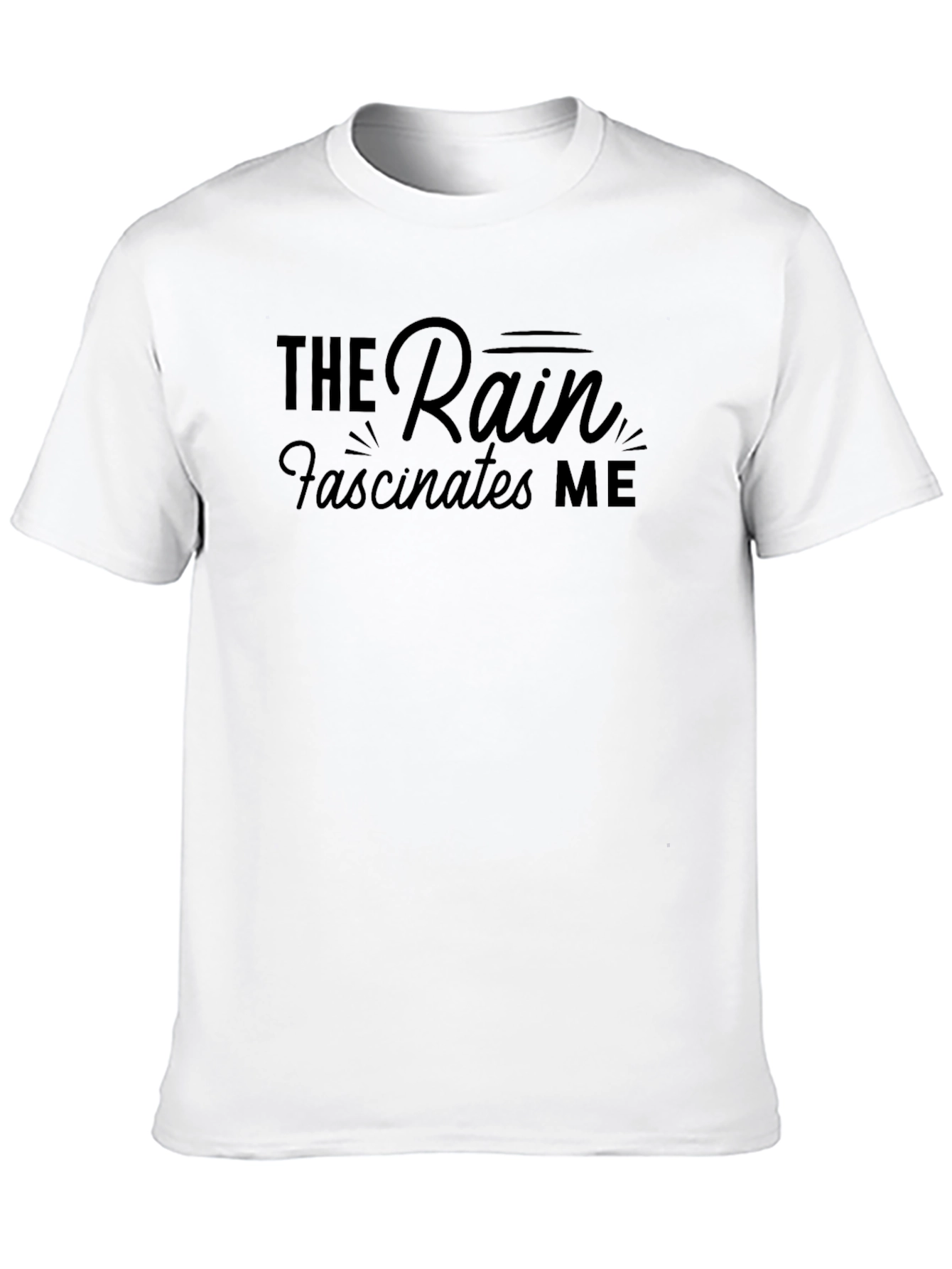 The Rain Fascinates Me Black T-Shirt