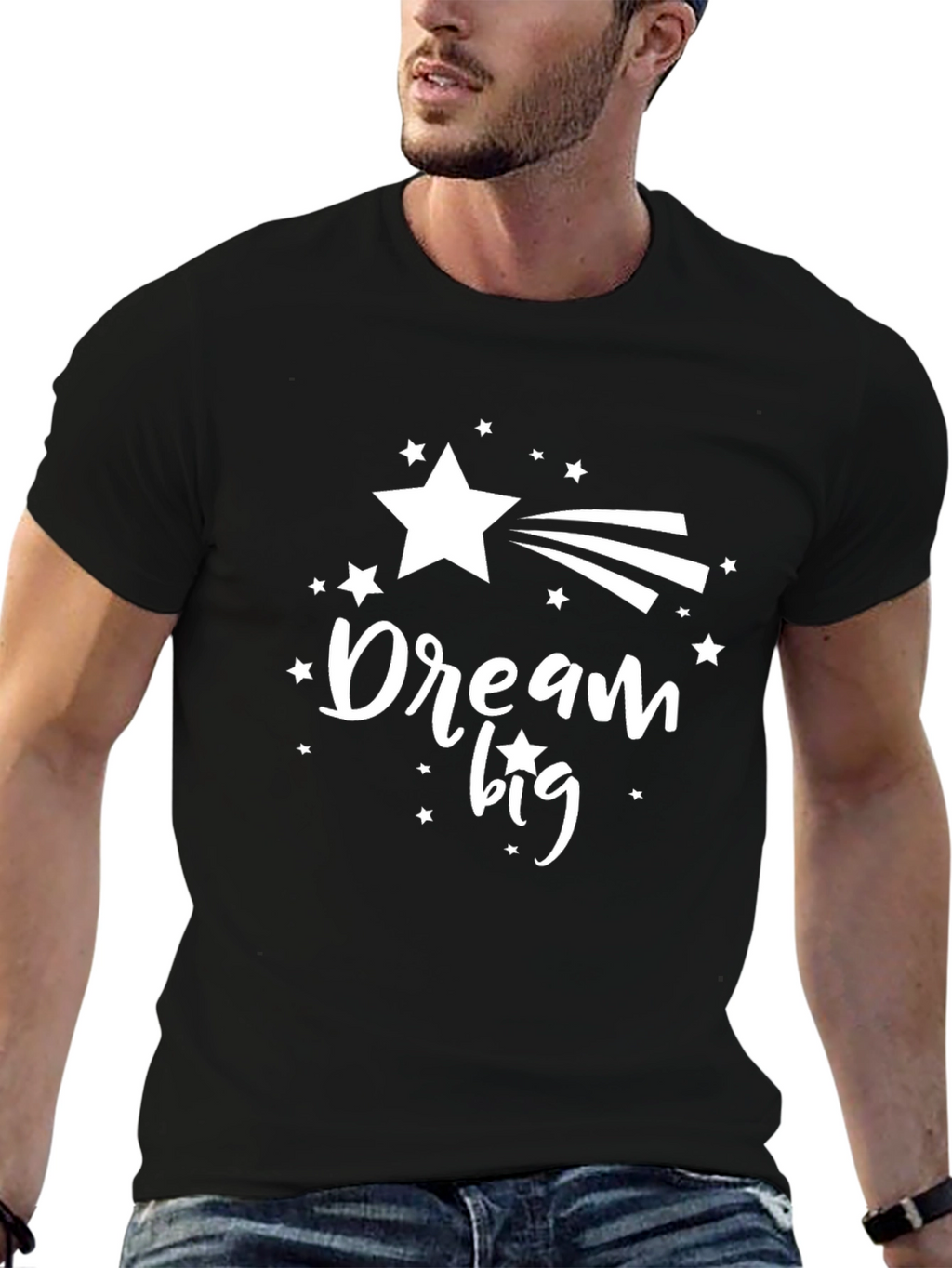 Dream Big Graphic Tee - Stylish Black Cotton T-Shirt