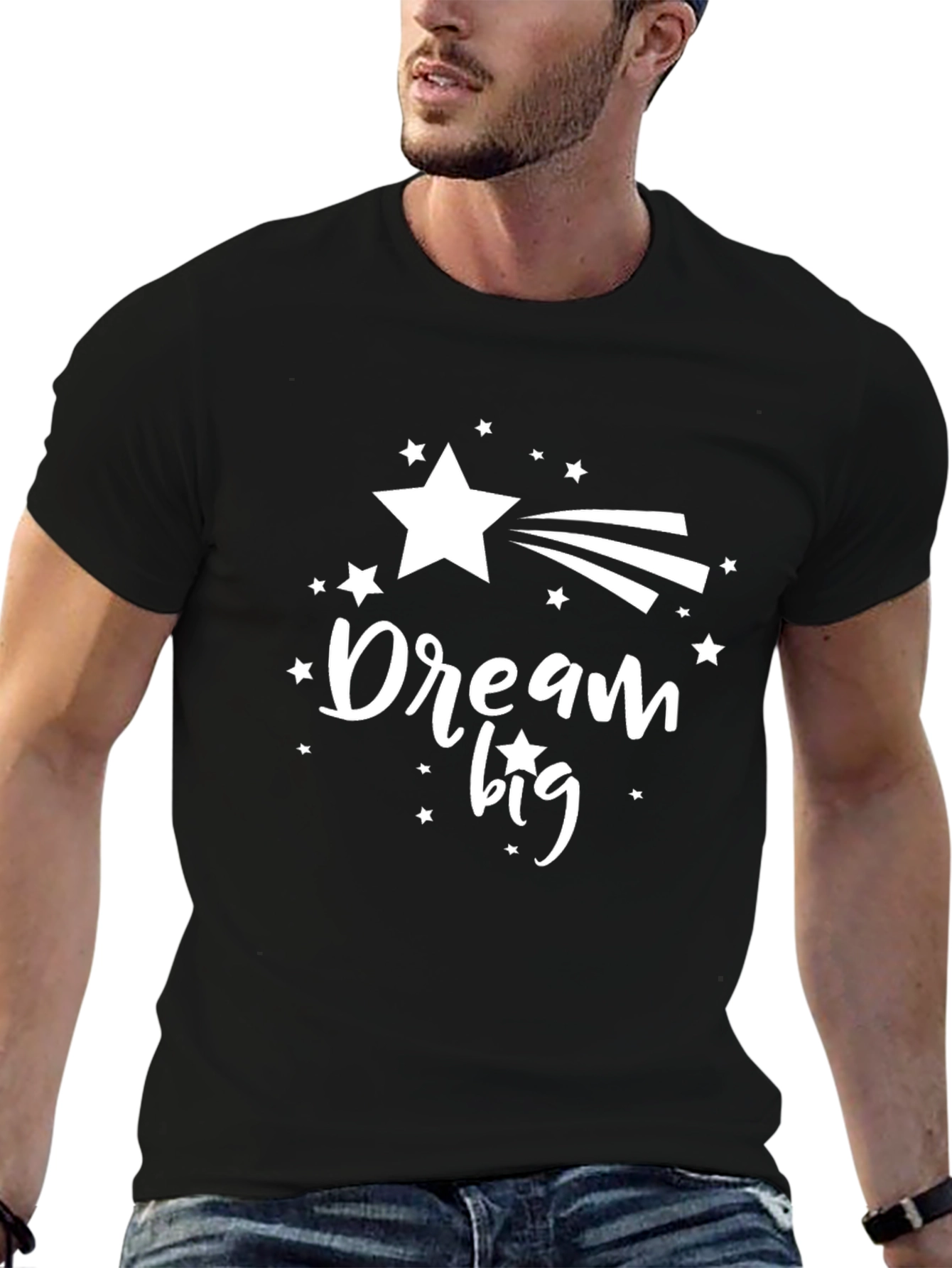 Dream Big Graphic Tee - Stylish Black Cotton T-Shirt