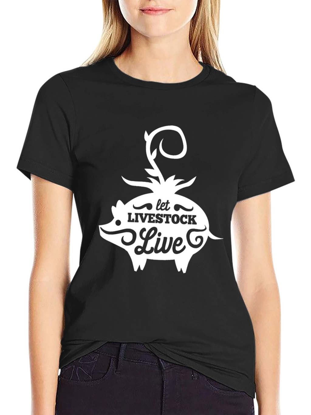 Let Livestock Live Pig Graphic T-Shirt