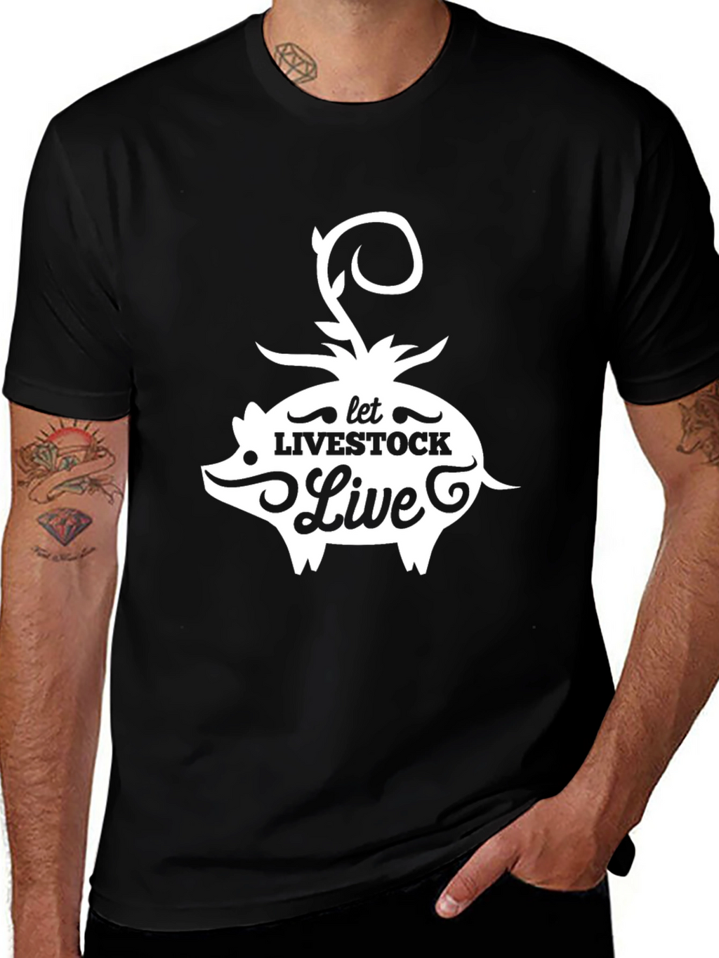 Let Livestock Live Pig Graphic T-Shirt