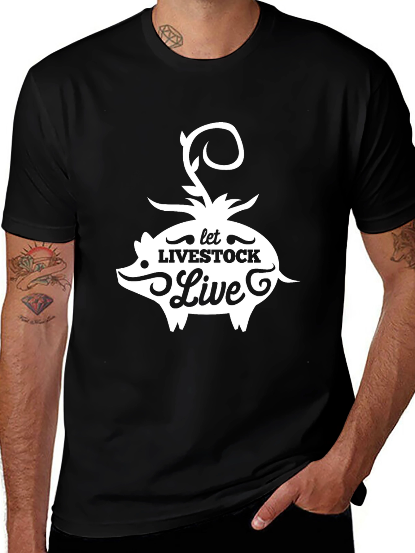 Let Livestock Live Pig Graphic T-Shirt